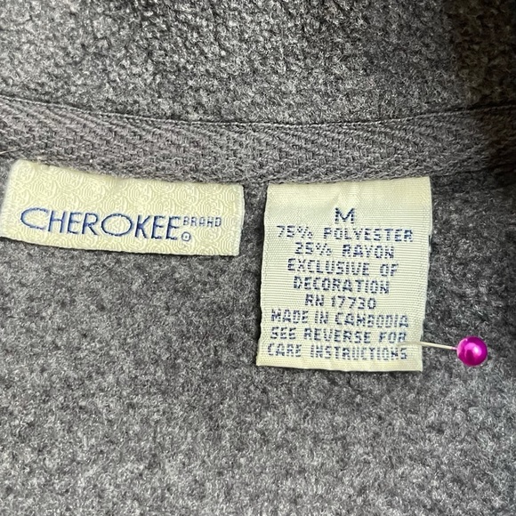 Cherokee pullover quarter zip gray grey - Picture 3 of 4